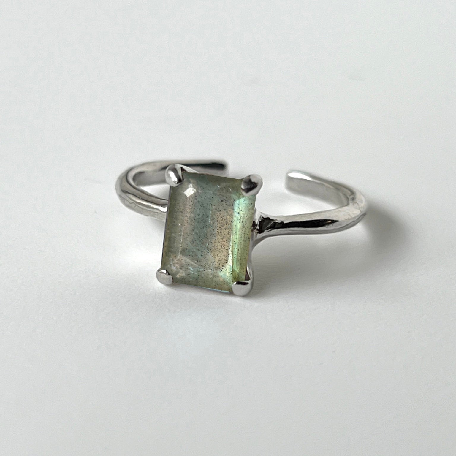 labradorite ] rectangle faceted cut silver – POMUM&ARTS