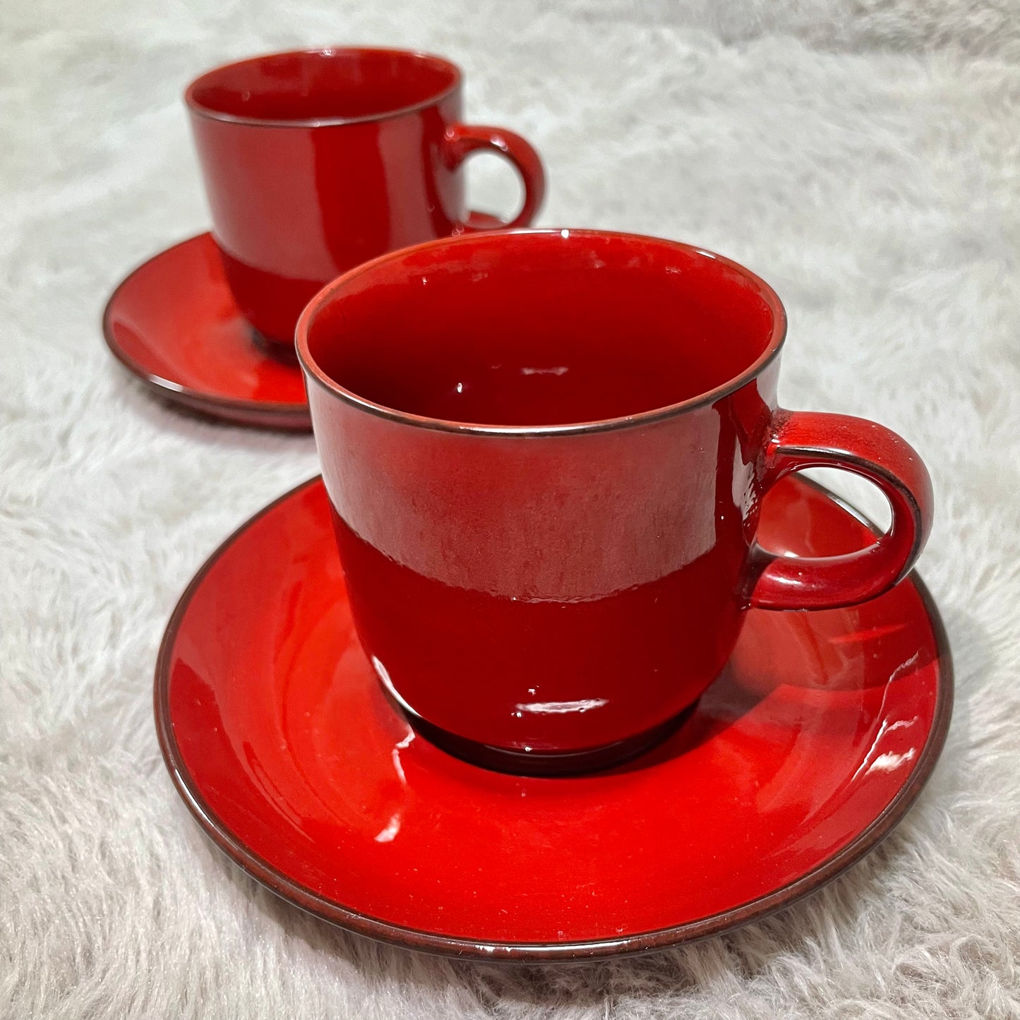 Bordeaux color cup & saucer 【set of 2】