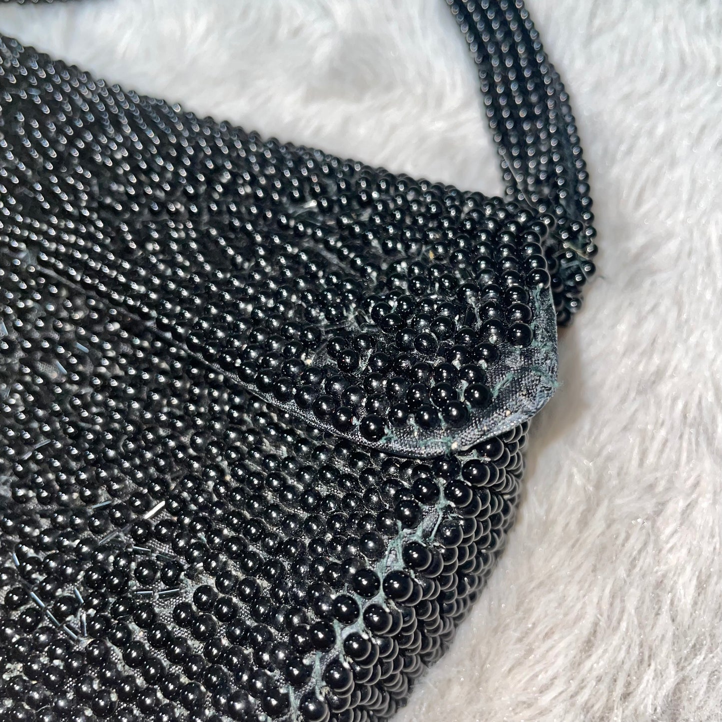 Black beaded handbag