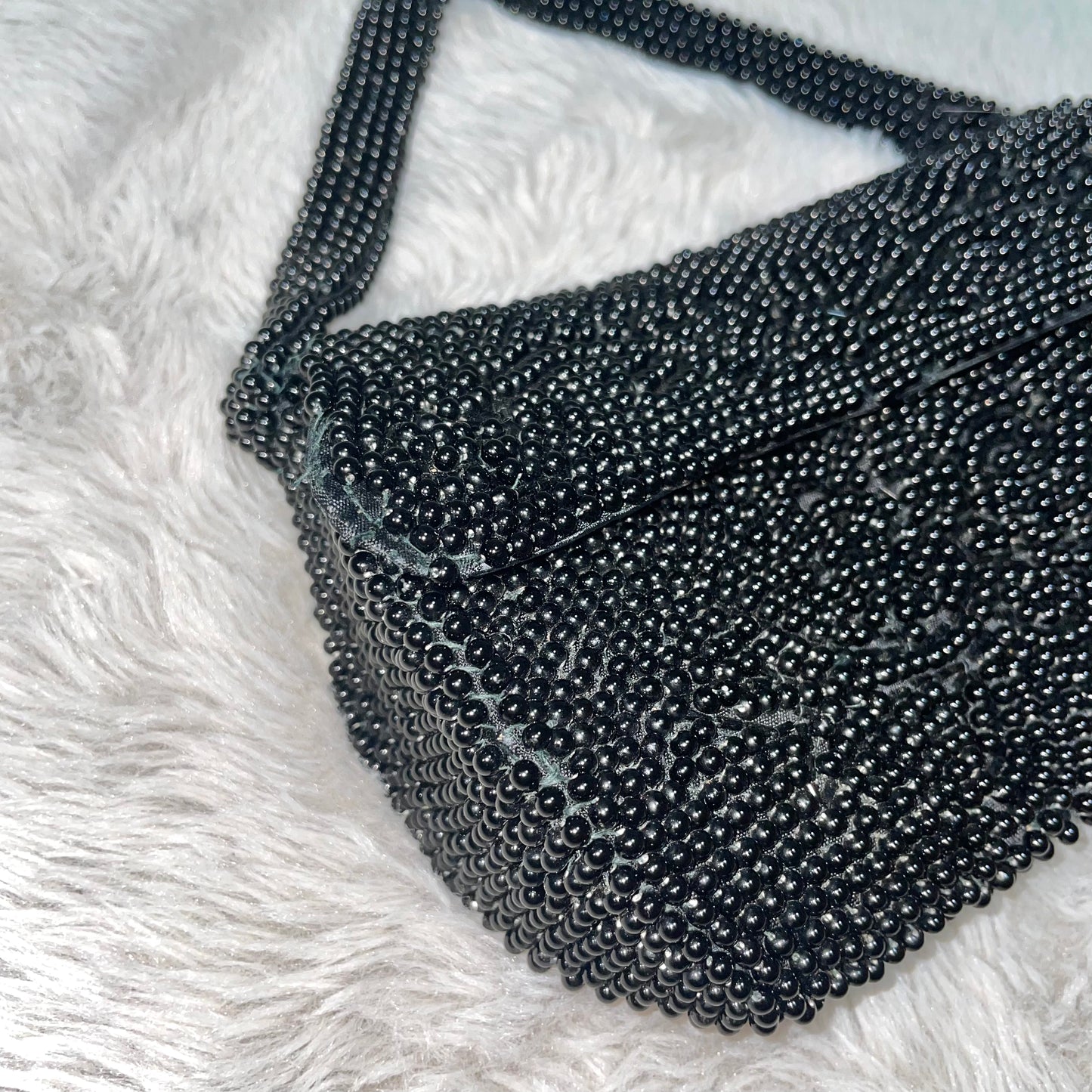 Black beaded handbag