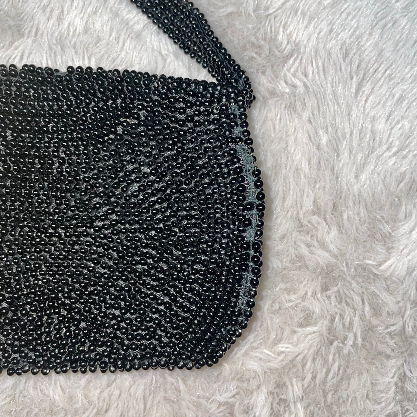 Black beaded handbag