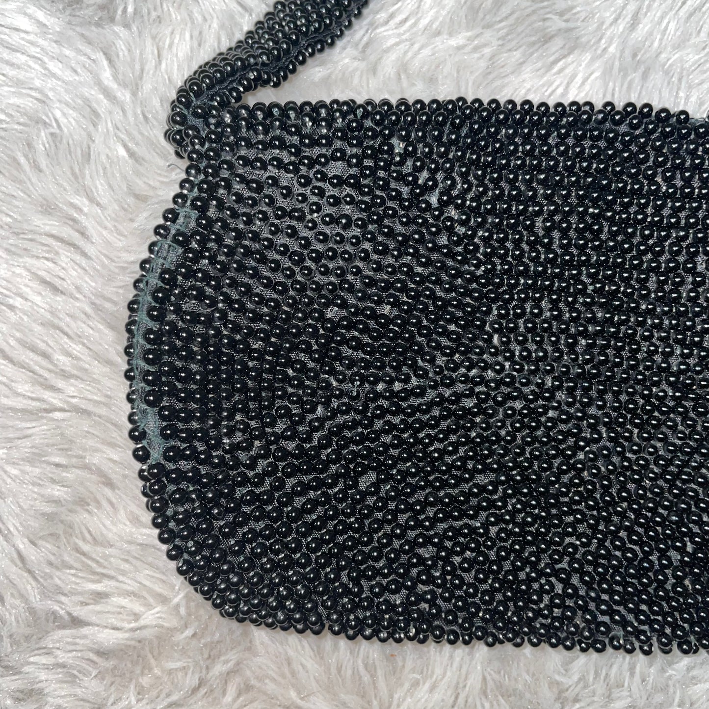Black beaded handbag