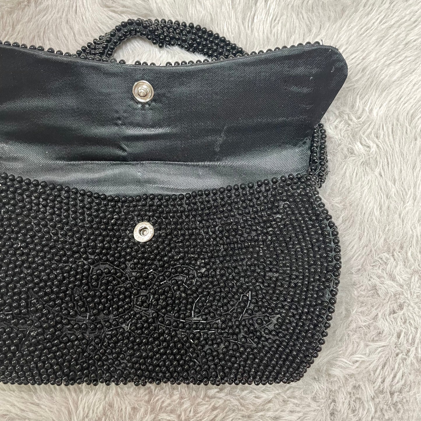 Black beaded handbag