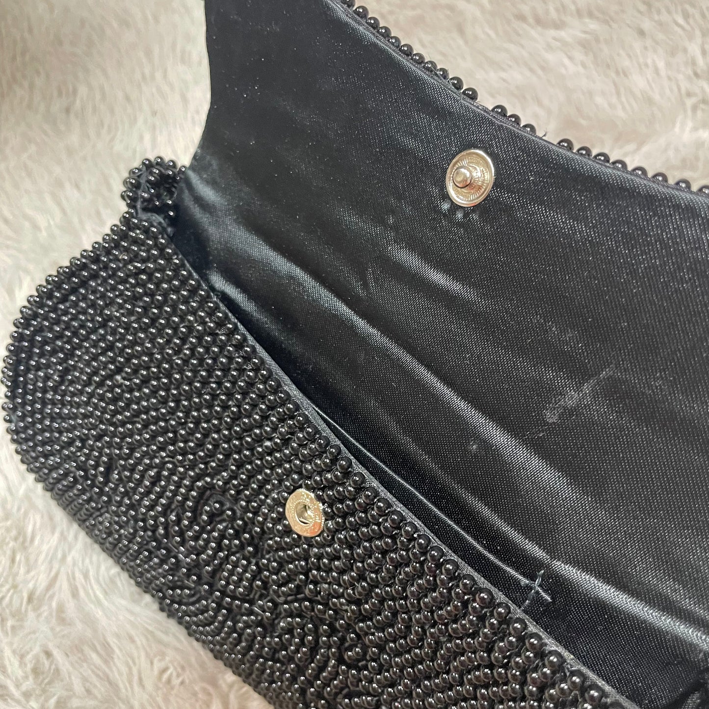 Black beaded handbag