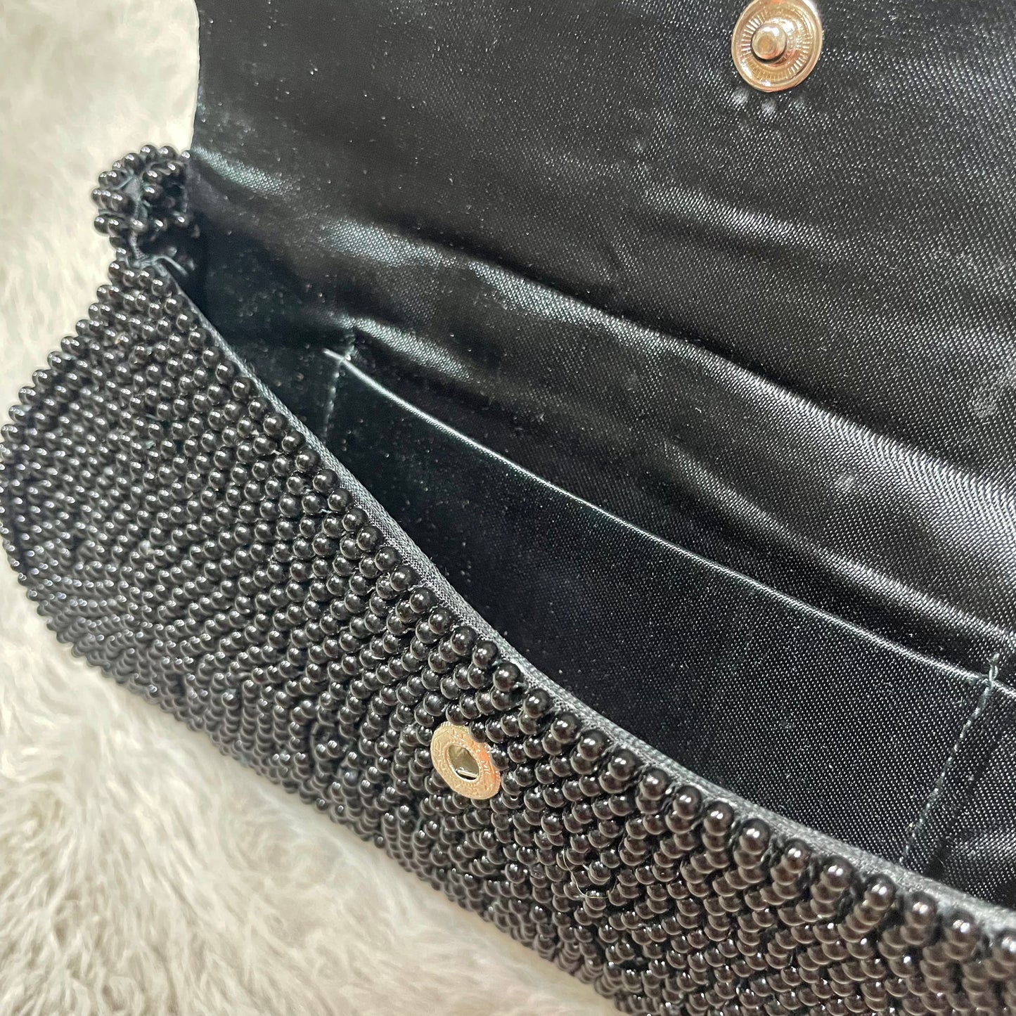 Black beaded handbag