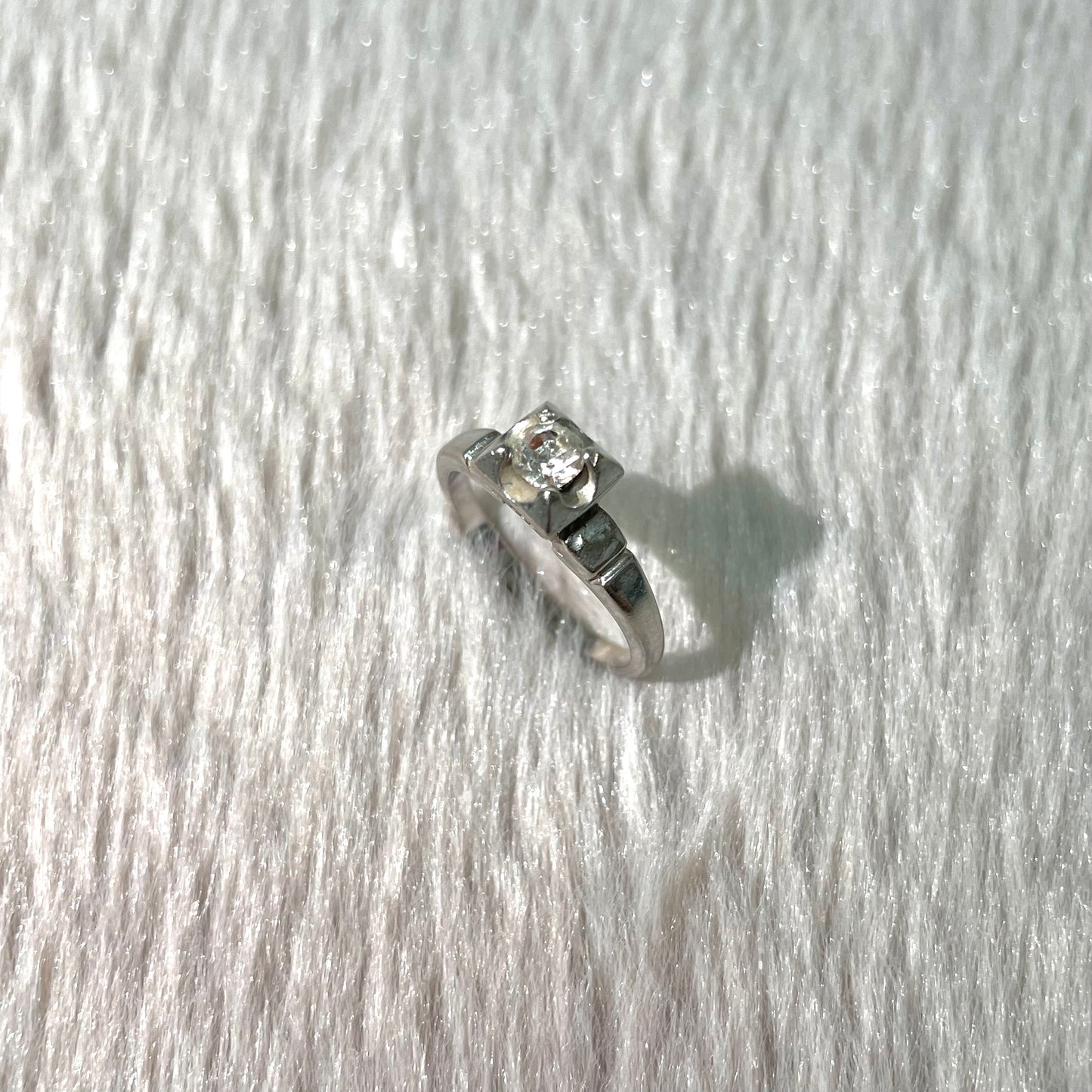 Square diamond style ring
