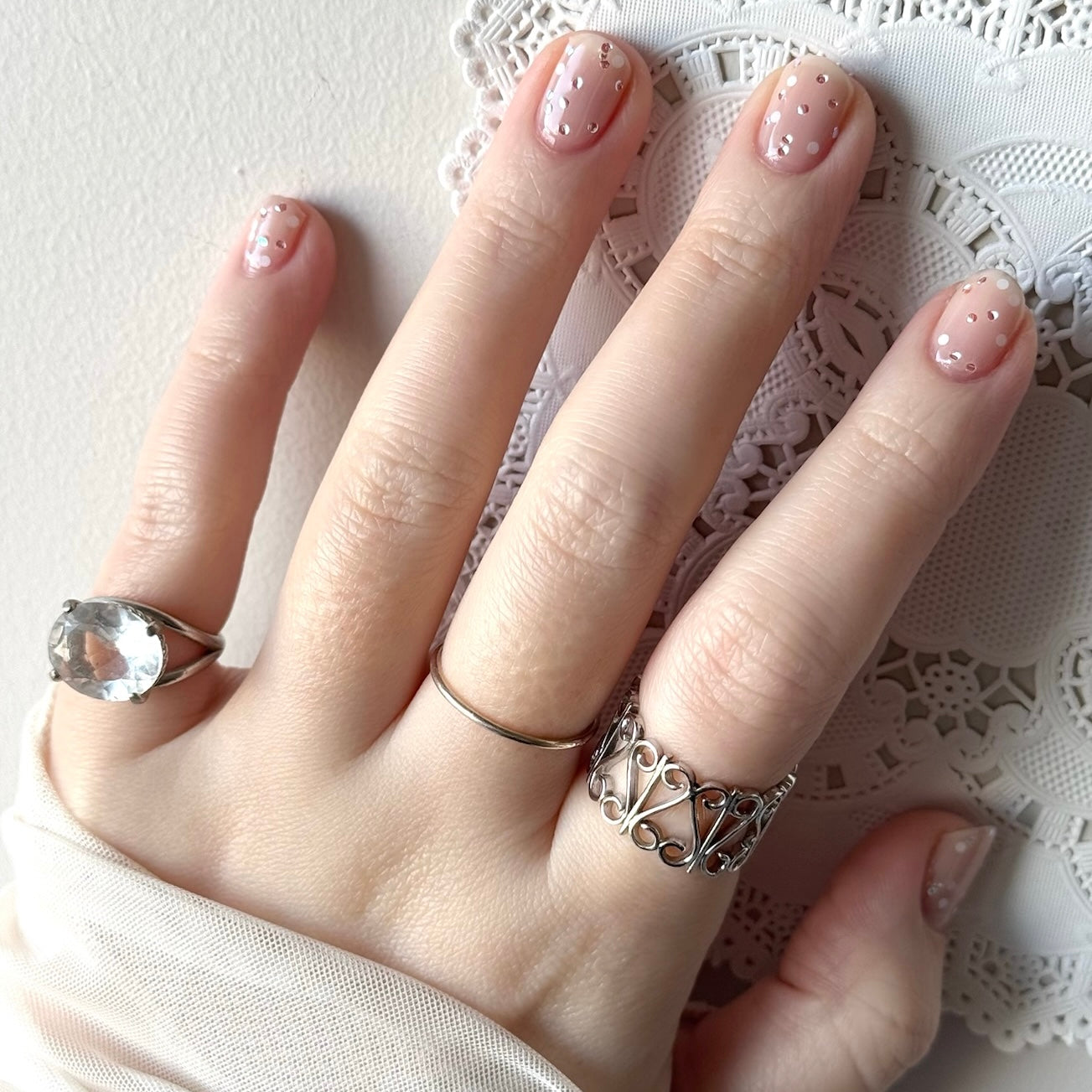 [ silver ] garden heart [ free size ]