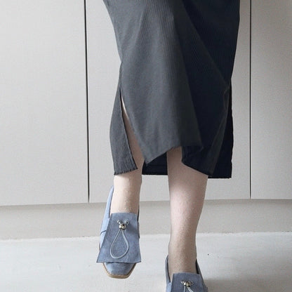 【Blue】suede flap loafer【サンプル品(返品不可)】