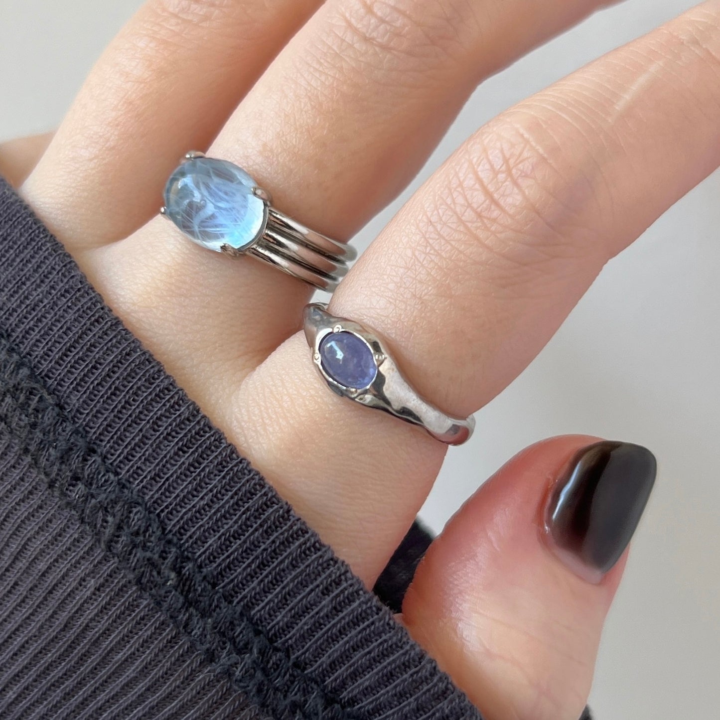 [ tanzanite ] pebble silver