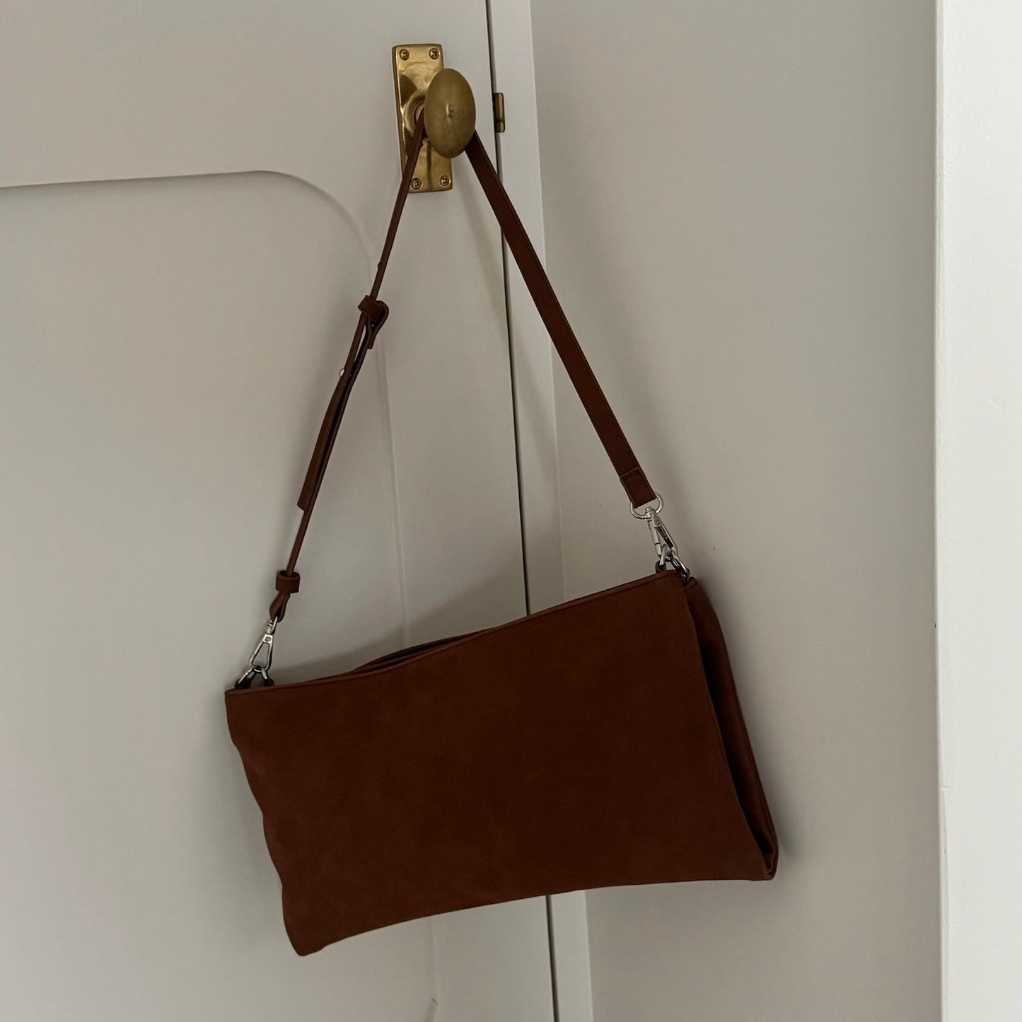 【BROWN】2way suede shoulder tote bag