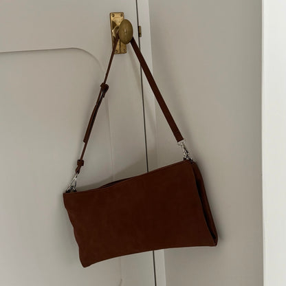 【BROWN】2way suede shoulder tote bag