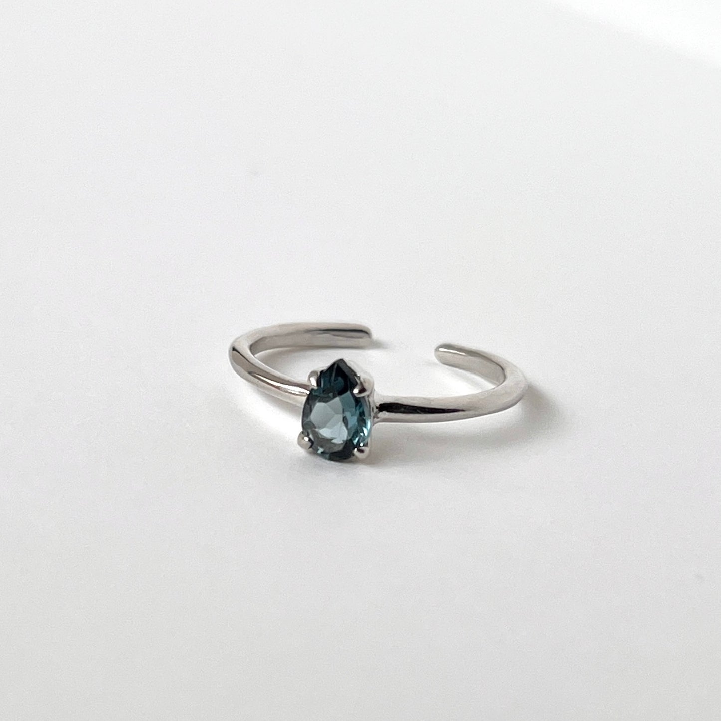 [ london blue topaz ] dorp faceted cut ring  silver [ free size ]