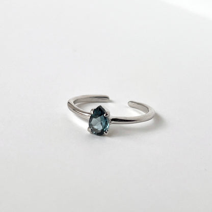 [ london blue topaz ] dorp faceted cut ring  silver [ free size ]