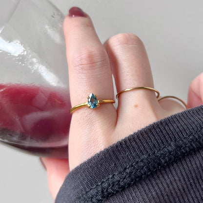 [ london blue topaz ] dorp faceted cut ring  gold [ free size ]