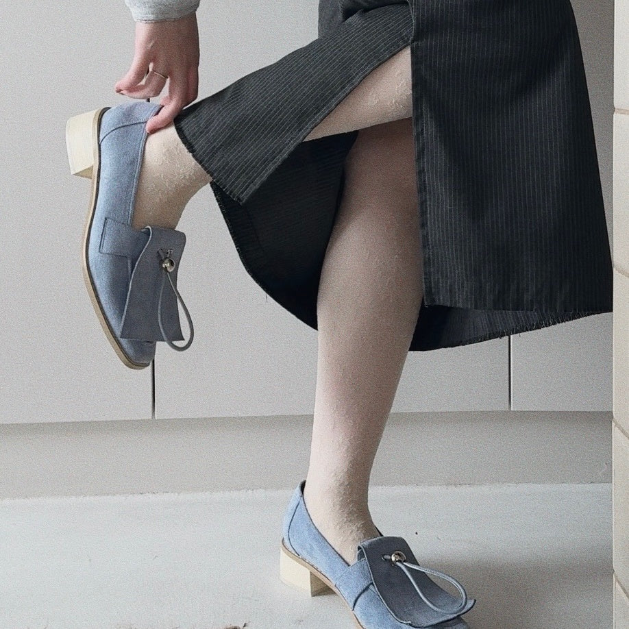 【Blue】suede flap loafer【サンプル品(返品不可)】