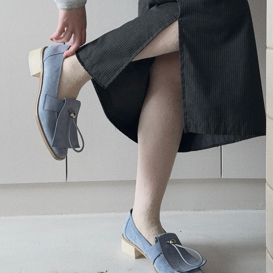 【Blue】suede flap loafer【サンプル品(返品不可)】