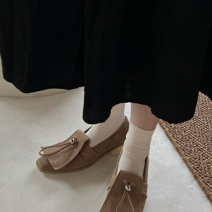 【Beige】suede flap loafer【サンプル品(返品不可)】
