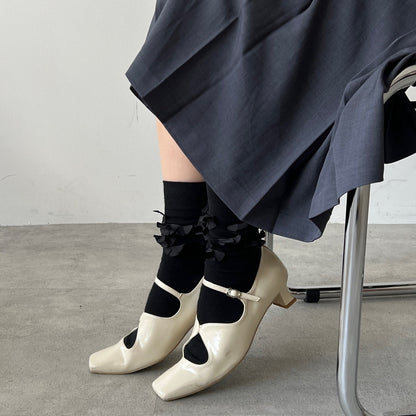 【Ivory】square toe maryjane pumps【サンプル品(返品不可)】
