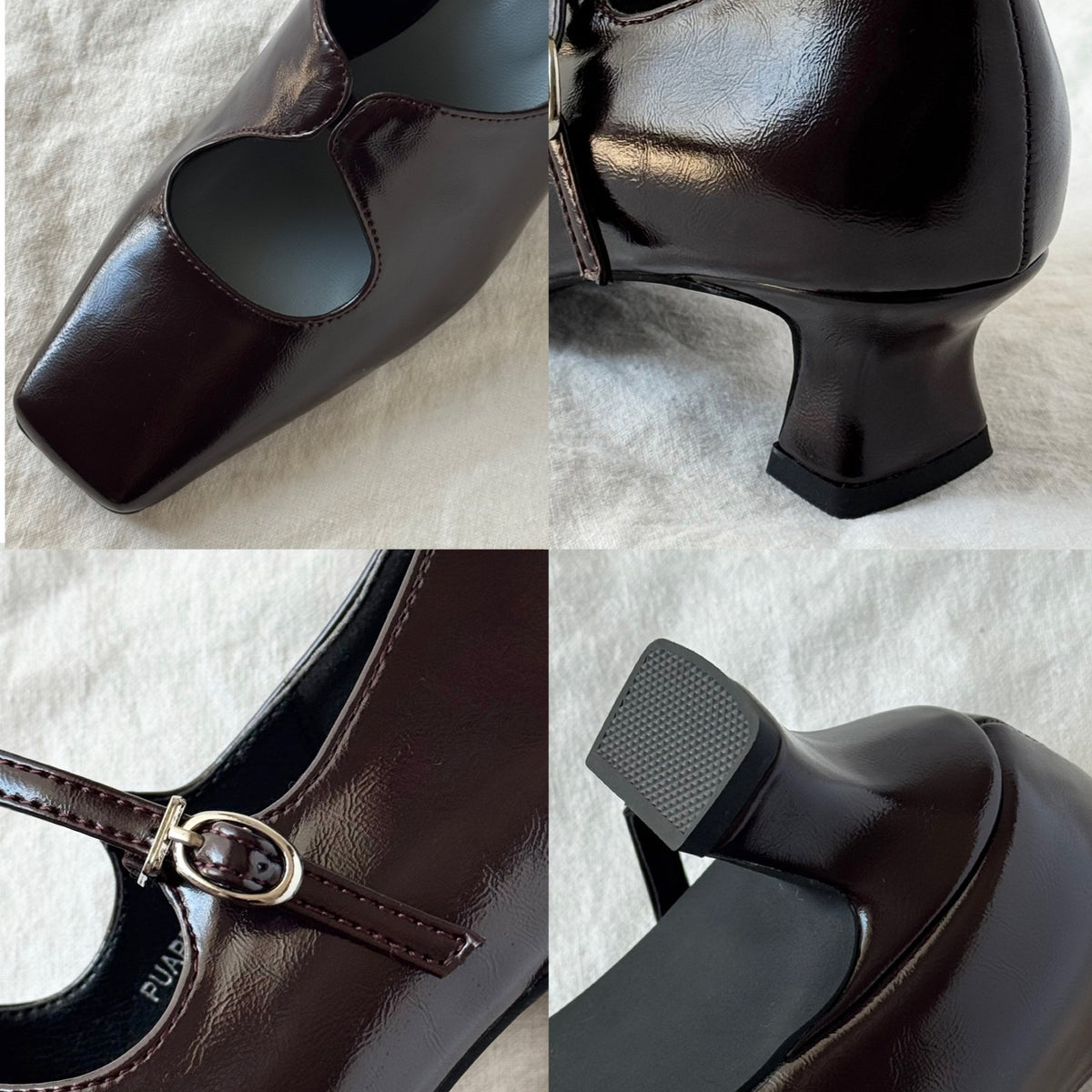 【Brown】square toe maryjane pumps【サンプル品(返品不可)】