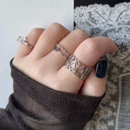 [ silver ] garden heart [ free size ]