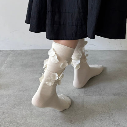 【IVORY】flower motif socks