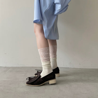 【Brown】suede flap loafer【サンプル品(返品不可)】