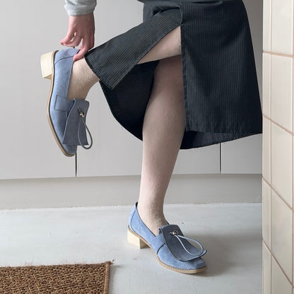 【Blue】suede flap loafer【サンプル品(返品不可)】