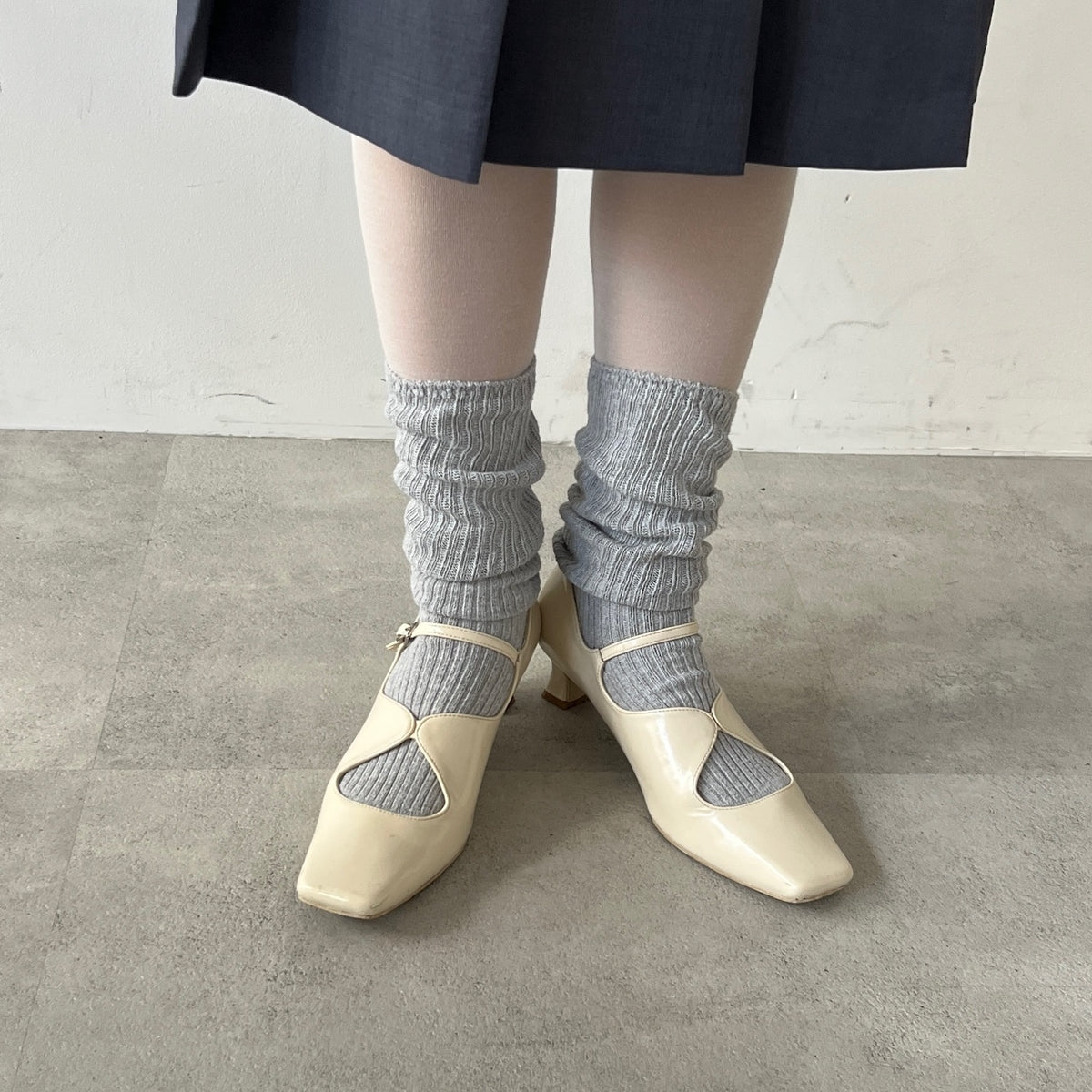 【Ivory】square toe maryjane pumps【サンプル品(返品不可)】
