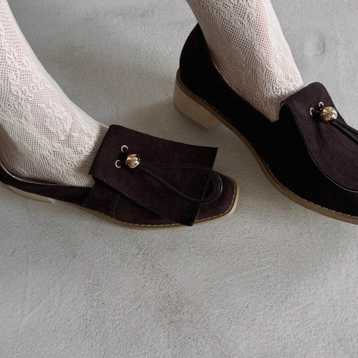 【Brown】suede flap loafer【サンプル品(返品不可)】