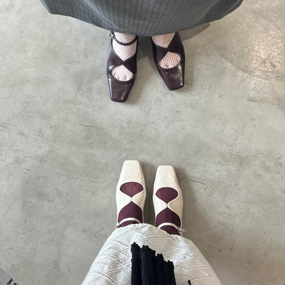 【Ivory】square toe maryjane pumps【サンプル品(返品不可)】