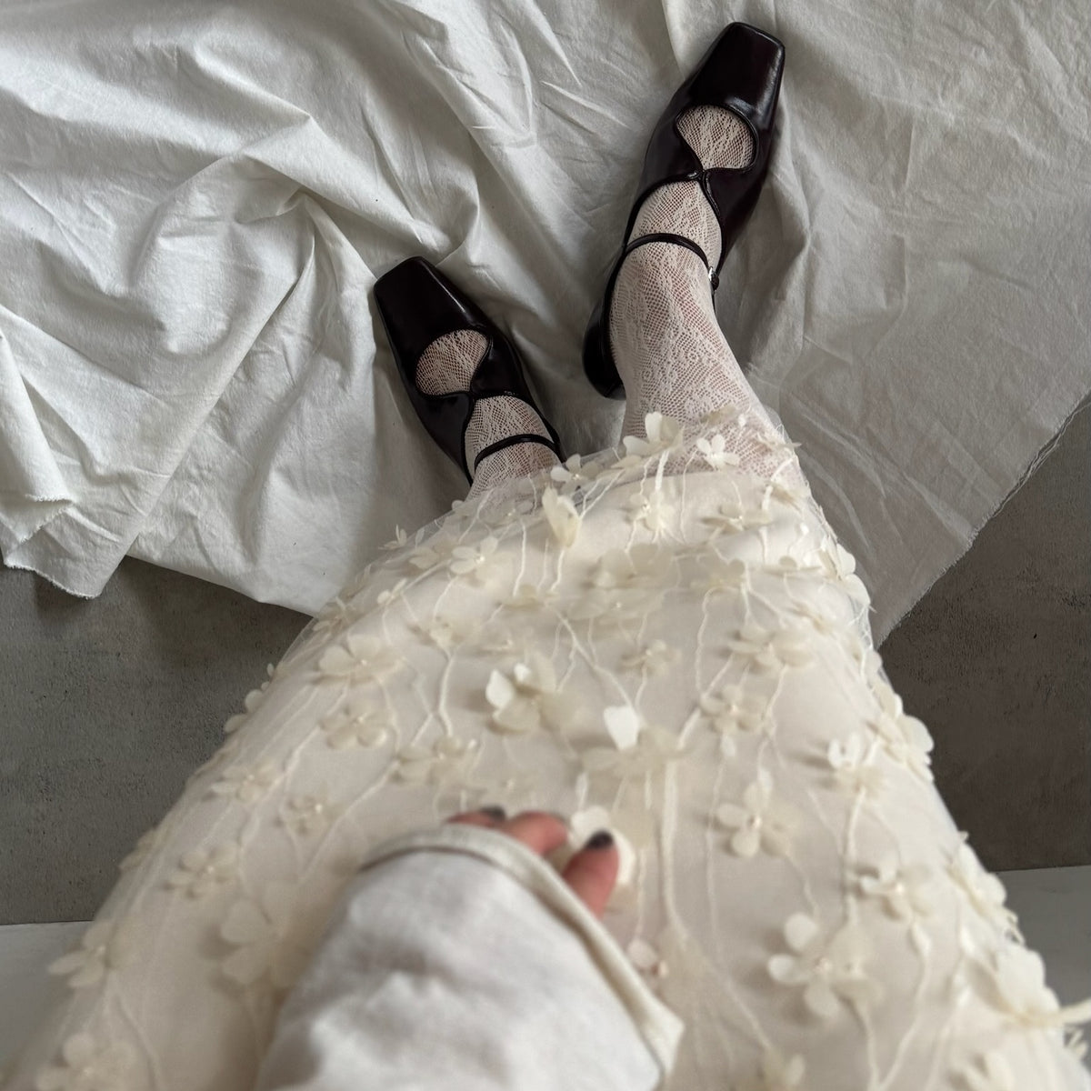 【Brown】square toe maryjane pumps【サンプル品(返品不可)】