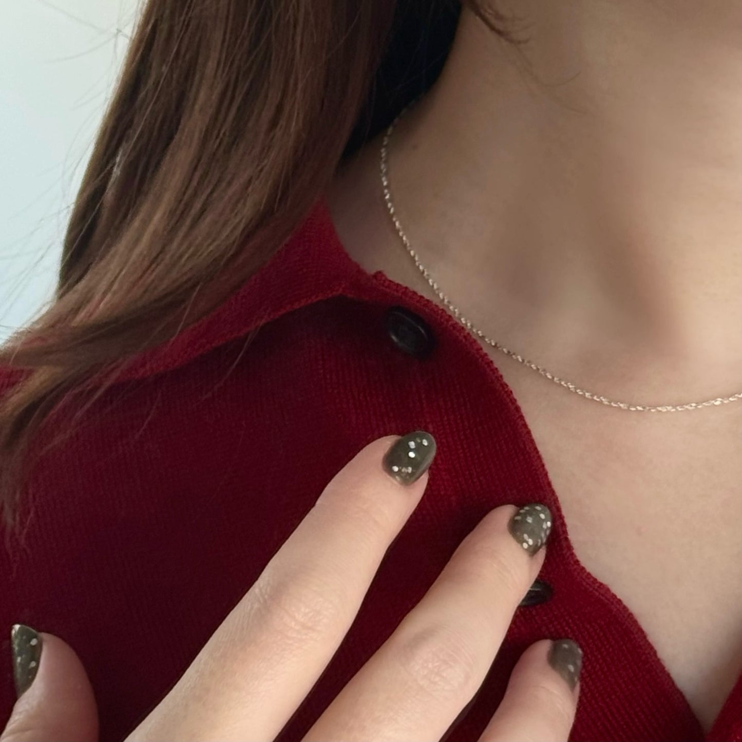 [ SV925 ] twisted chain necklace