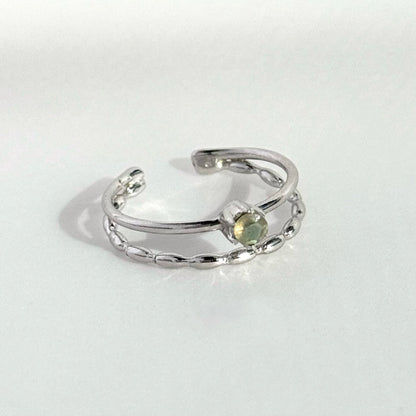 [ labradorite ] double chain silver [ free size ]