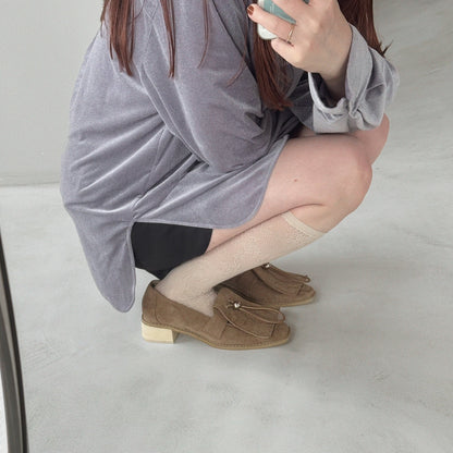【Beige】suede flap loafer【サンプル品(返品不可)】