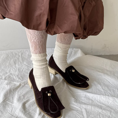 【Brown】suede flap loafer【サンプル品(返品不可)】