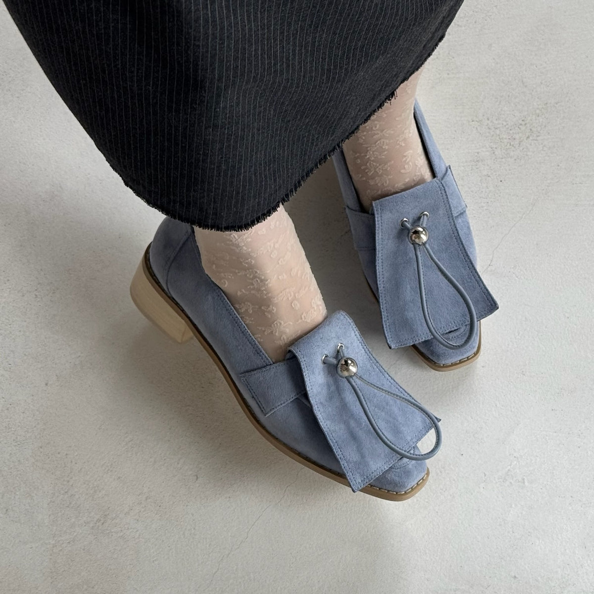 【Blue】suede flap loafer【サンプル品(返品不可)】