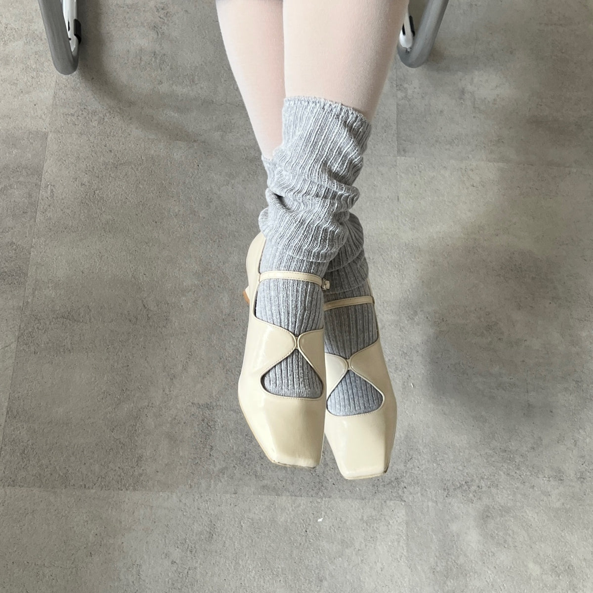 【Ivory】square toe maryjane pumps【サンプル品(返品不可)】