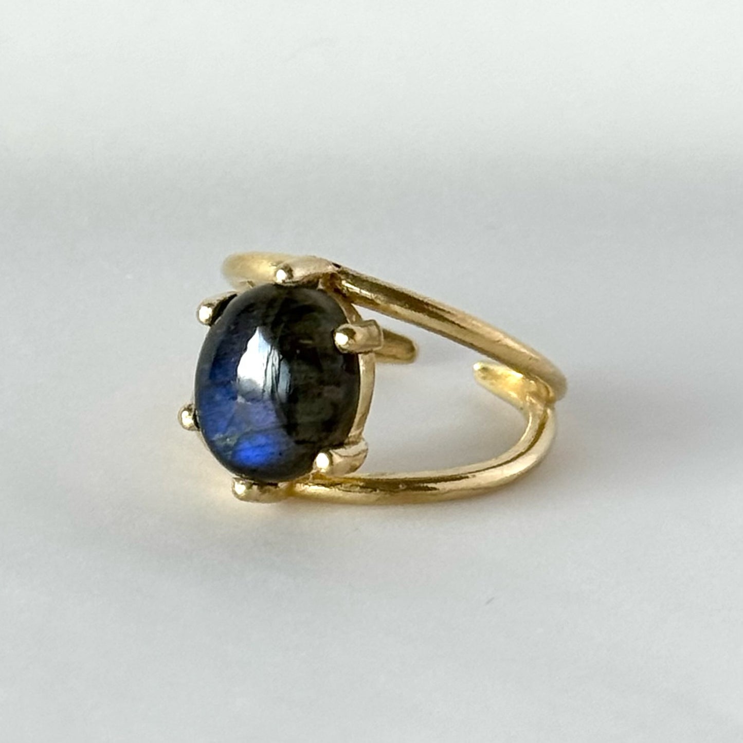[ black labradorite ] double gold [ free size ]