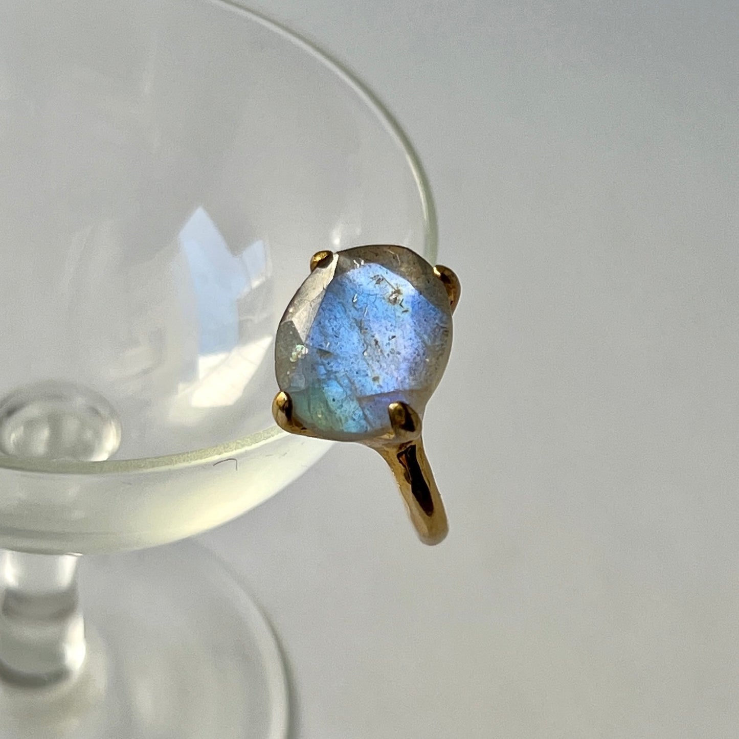 [ labradorite ] GEM ear cuff gold