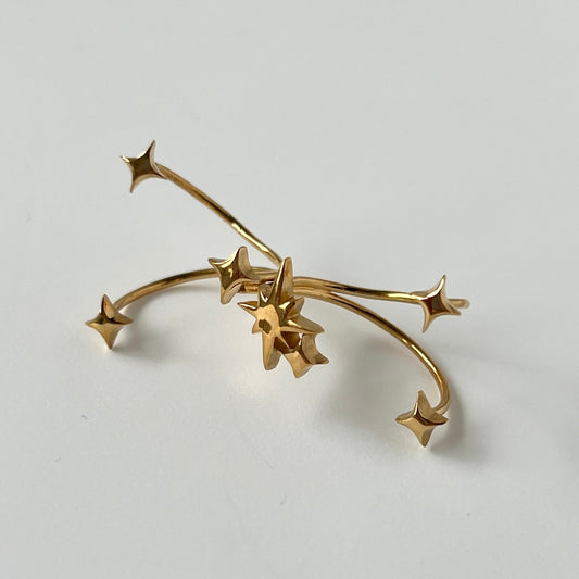 [ gold ] double ptolemaeus ring [ free size ]