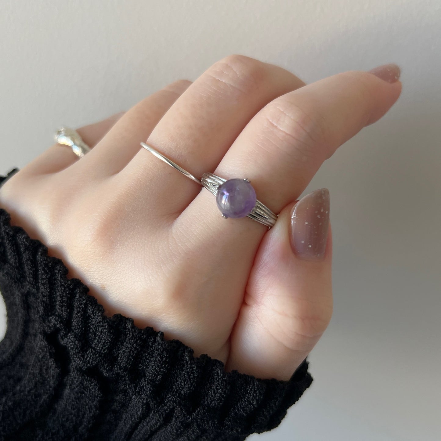 [ vine amethyst ] croissant silver