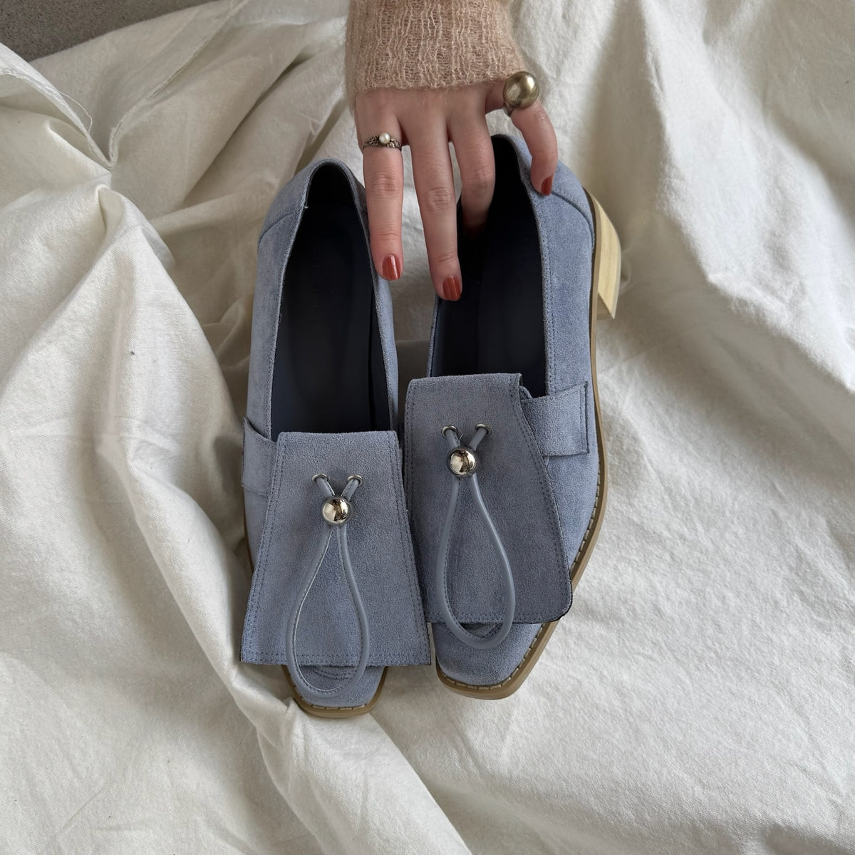 【Blue】suede flap loafer【サンプル品(返品不可)】
