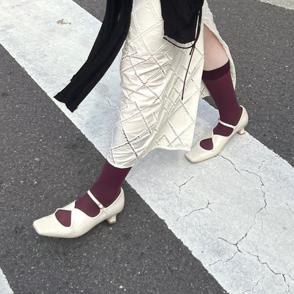 【Ivory】square toe maryjane pumps【サンプル品(返品不可)】