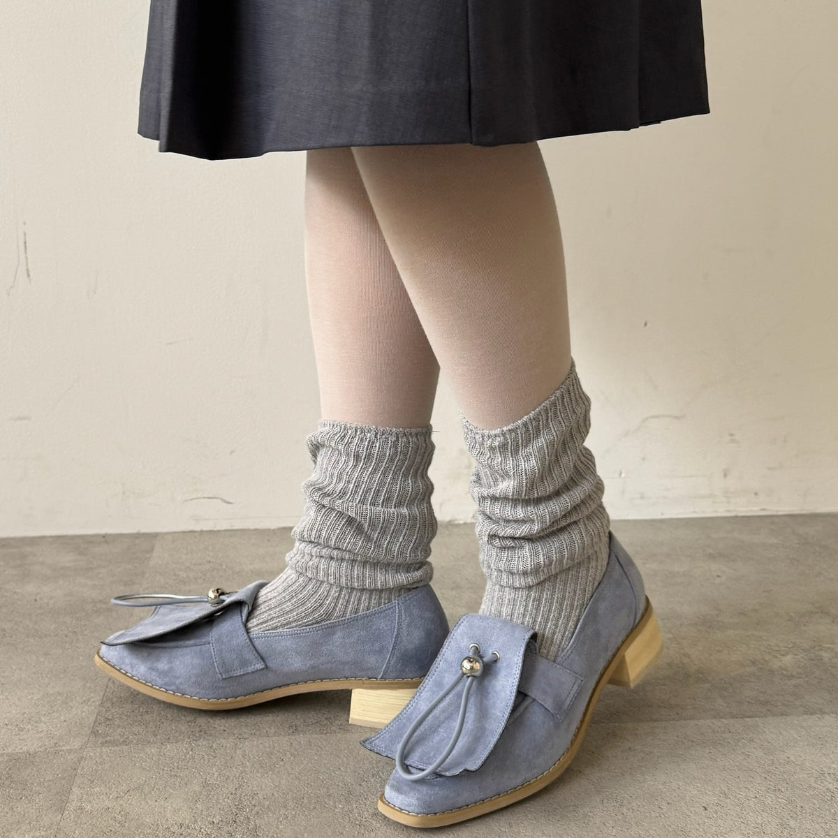 【Blue】suede flap loafer【サンプル品(返品不可)】