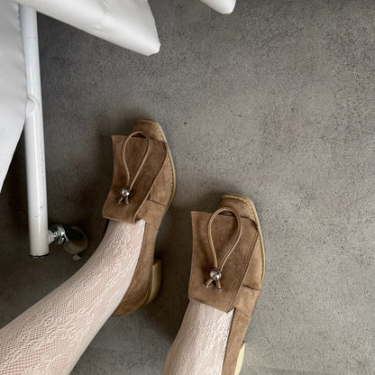 【Beige】suede flap loafer【サンプル品(返品不可)】