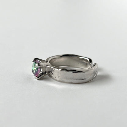 [ mystic quartz ] um silver ring [ free size ]
