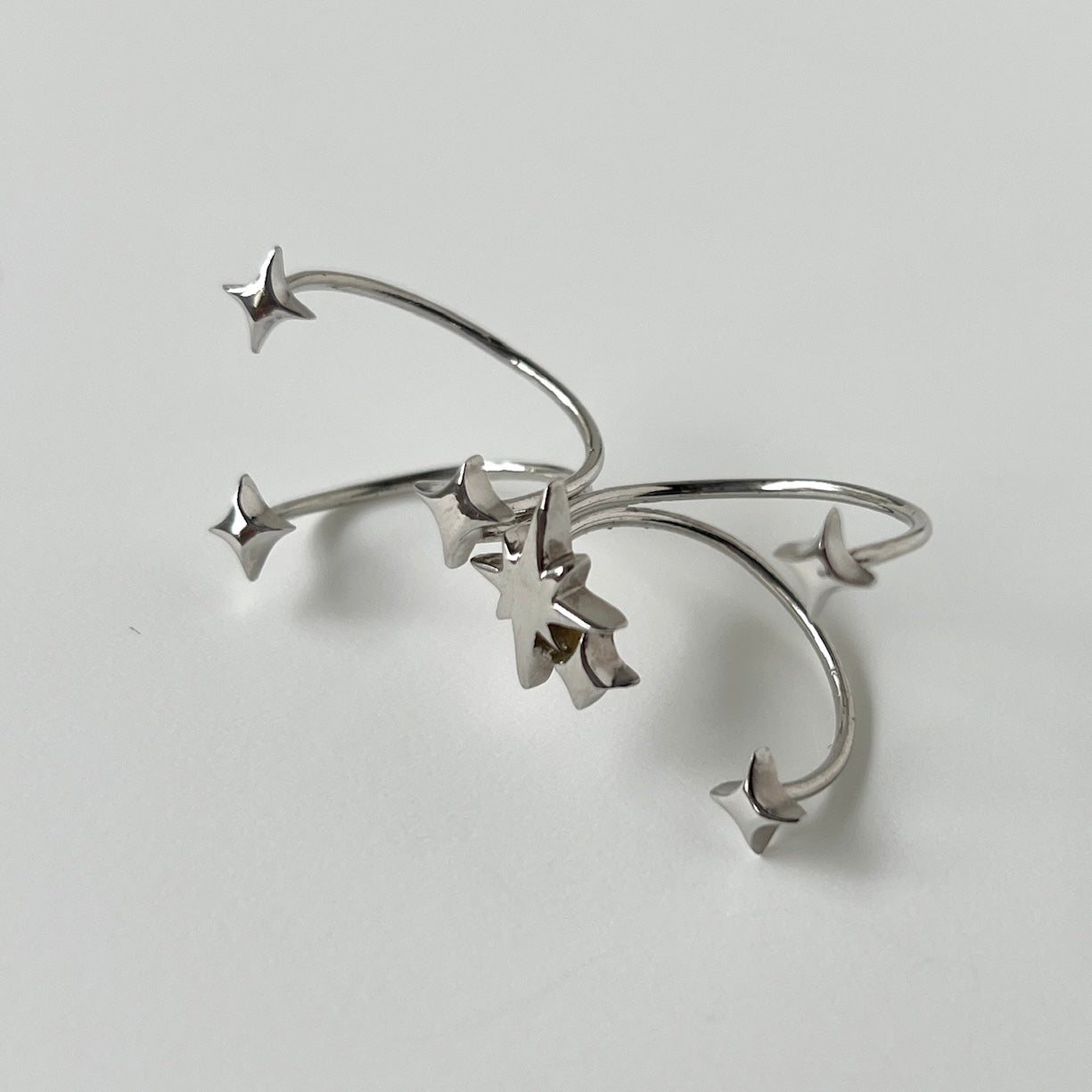 [ silver ] double ptolemaeus ring [ free size ]