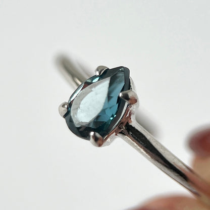 [ london blue topaz ] dorp faceted cut ring  silver [ free size ]