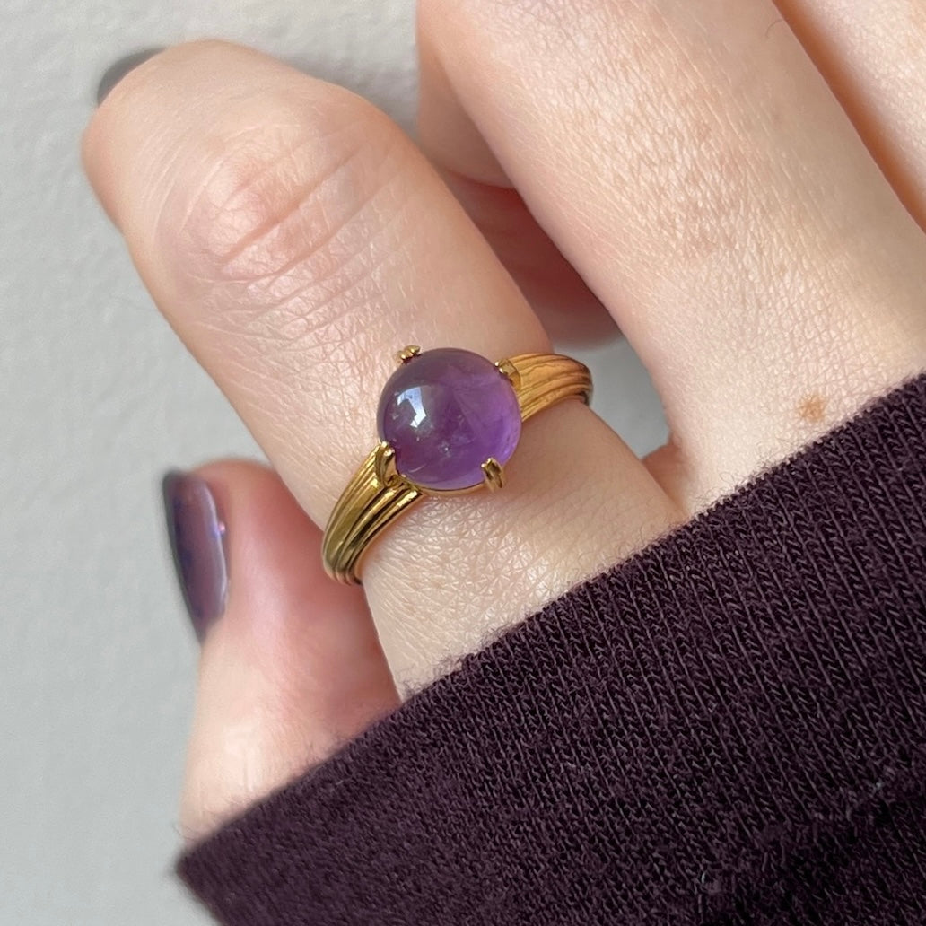 [ amethyst ] croissant gold