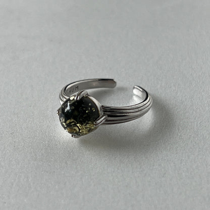 [ black amber ]  croissant silver